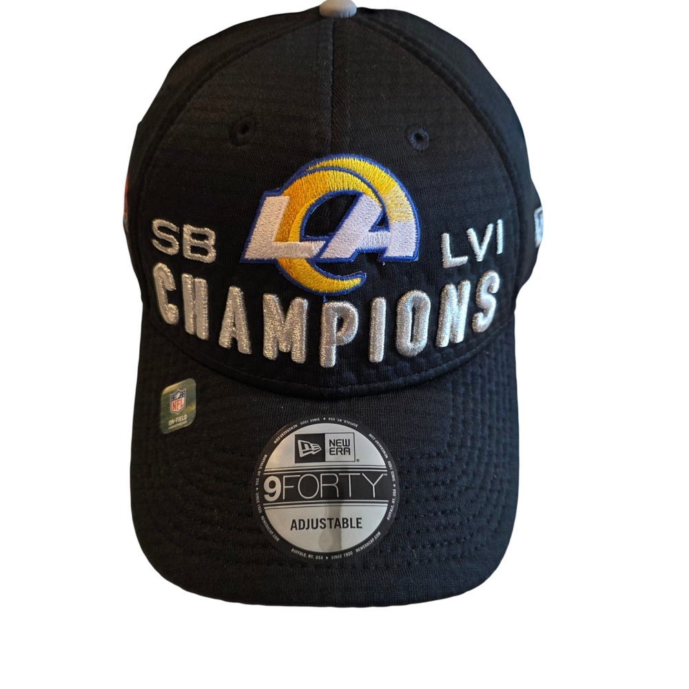 New Era 9FORTY Los Angeles Rams Super Bowl LVI Champions Hat Black Adjustable